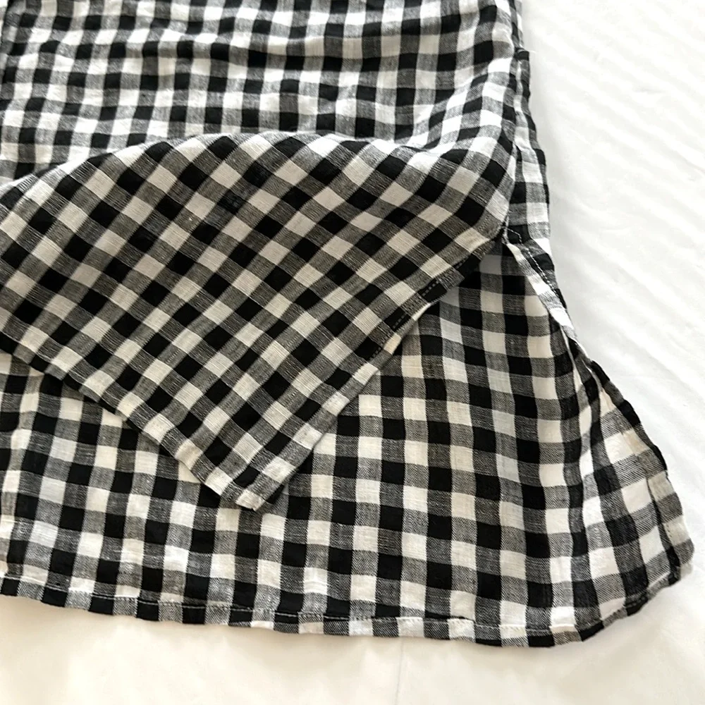 EILEEN FISHER || Sleeveless Black and White Linen Tunic Top. Sz. XL - Picture 10 of 16